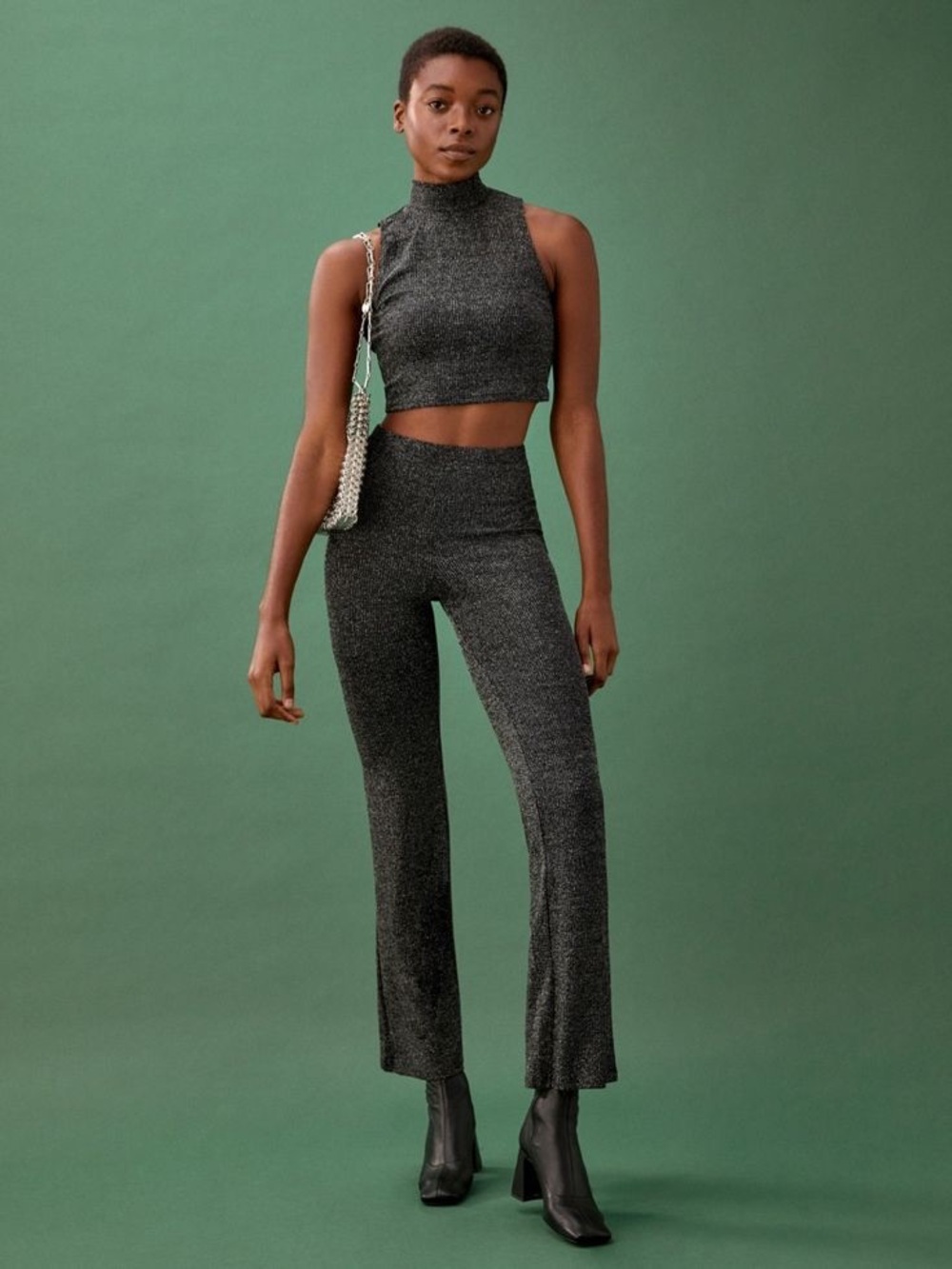 REFORMATION black metallic pant
